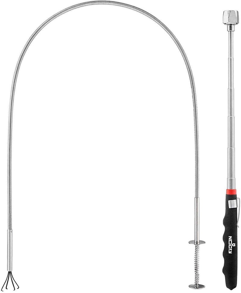 NoCry مجموعة أدوات التقاط NoCry المتميزة - تشمل جهاز التقاط مرن بطول 36 بوصة وعصا التقاط مغناطيسية قابلة للتمديد بقوة سحب 16 رطل - طلاء زنك مضاد للصدأ - Image 1